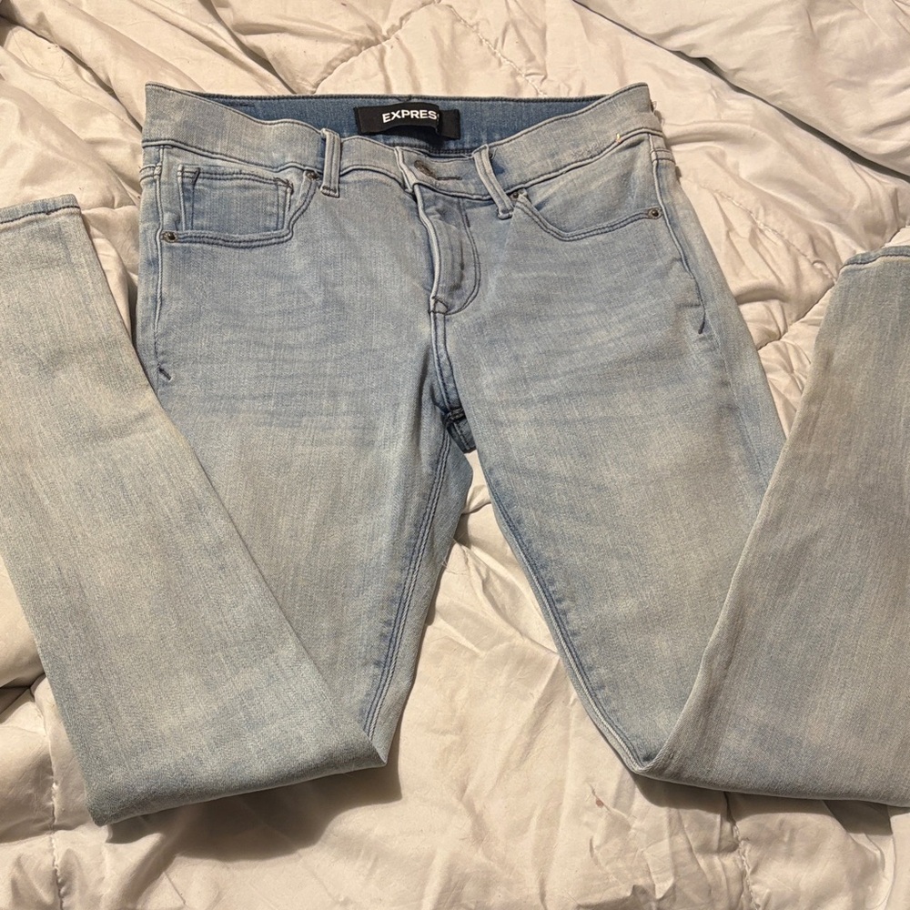 Express Women's Denim Skinny Jeans in Light Blue